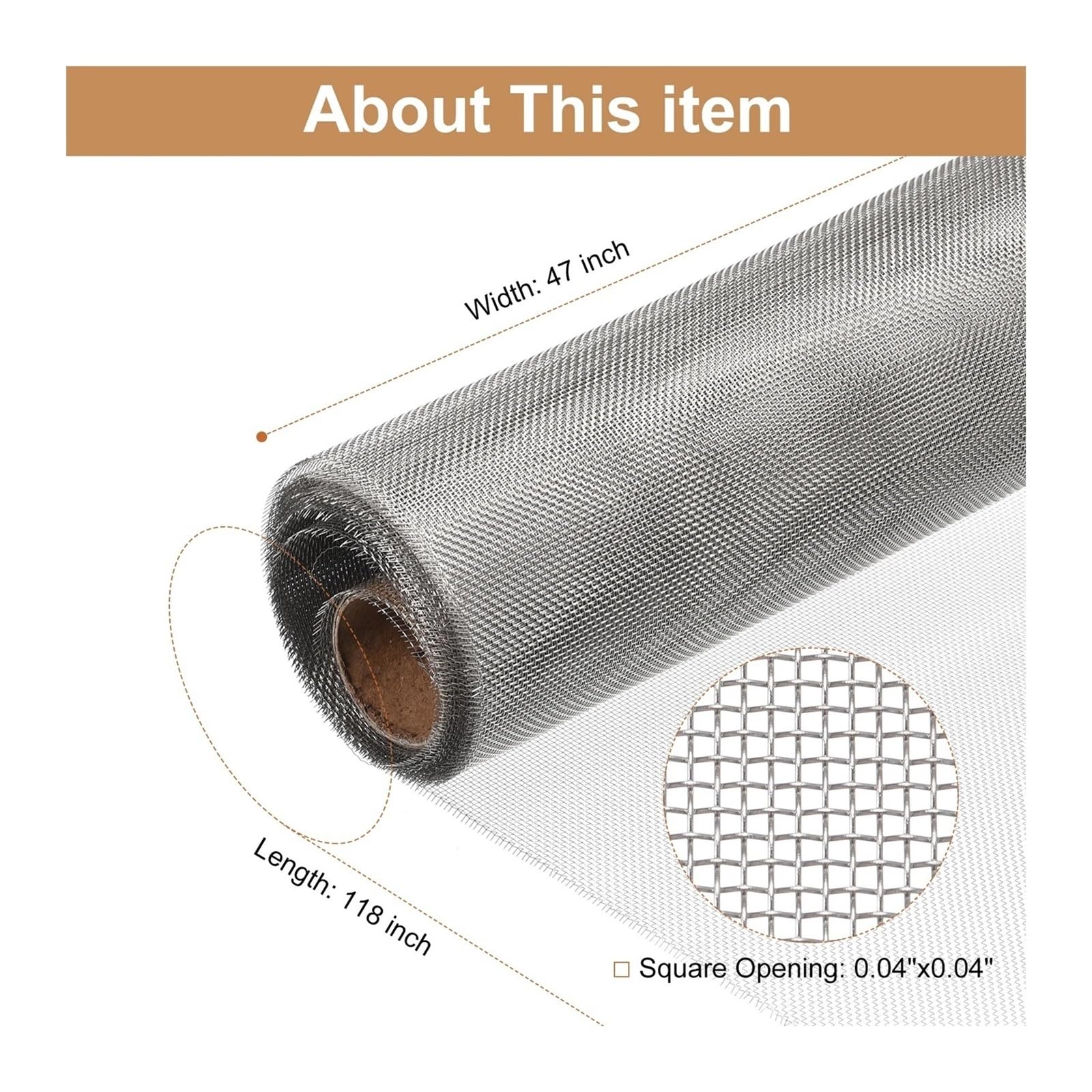 20 Mesh 304 - Hoja de filtro de alambre tejido de acero inoxidable 304, 1 unidad, 300 x 120 cm, resistente, duradero, anticorrosión, ideal para filtración, uso doméstico e industrial