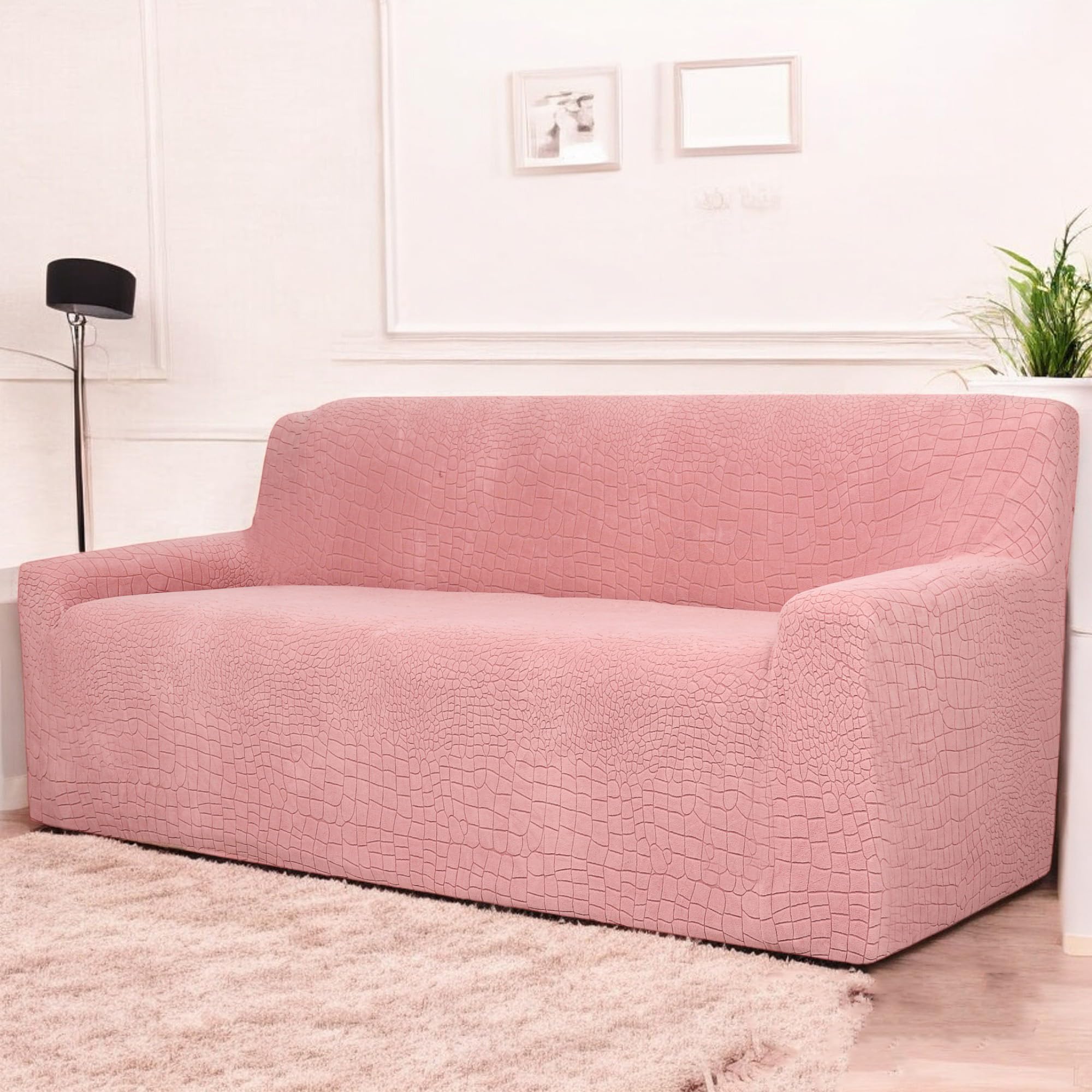 House of Quirk Universal Jacquard Crocodile Fabric Sofa Cover Soft Touching Cover for Couch Flexible Stretch Sofa Slipcover (Five Seater, Pink) (B0DD3RZLJS) Amazon Price History, Amazon Price Tracker