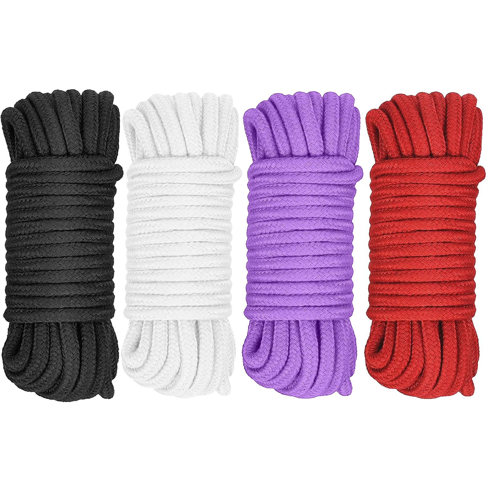 Cuerda de algodón suave para decoración del hogar y macramé colgante morado y rojo 10m