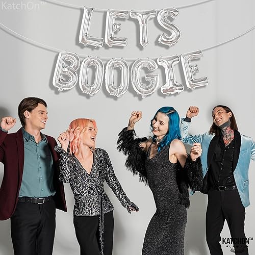 Miniatura 8 de KatchOn Globos de plata de Lets Boogie de 16 pulgadas globo de Let Boogie para decoraciones de fiesta de Lets Boogie decoraciones de cumpleaños de