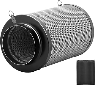 iPower 6" Air Carbon Filter for Inline Duct Fan, Intake and Exhaust Fans, with Premium Australia Virgin Charcoal, Black
