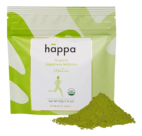 Happa - Polvo de matcha orgánico 100 certificado por USDA auténtico matcha japonés procedente de granjas de té Villiage en Kioto bolsa de 157 oz