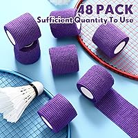 Vista 16 de Treela Paquete de 48 vendajes autoadhesivos a granel, 2 pulgadas x 5 yardas, vendaje cohesivo autoadherente, cinta elástica atlética, cinta