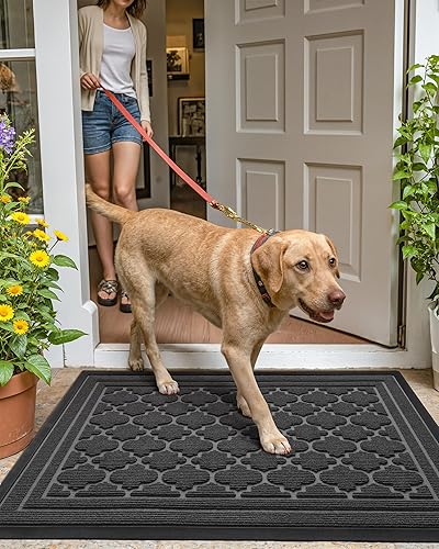 Miniatura 9 de Color G - Alfombras para puerta de entrada al aire libre para atrapar la suciedad, tapetes de puerta exterior para evitar resbalones, tapete para