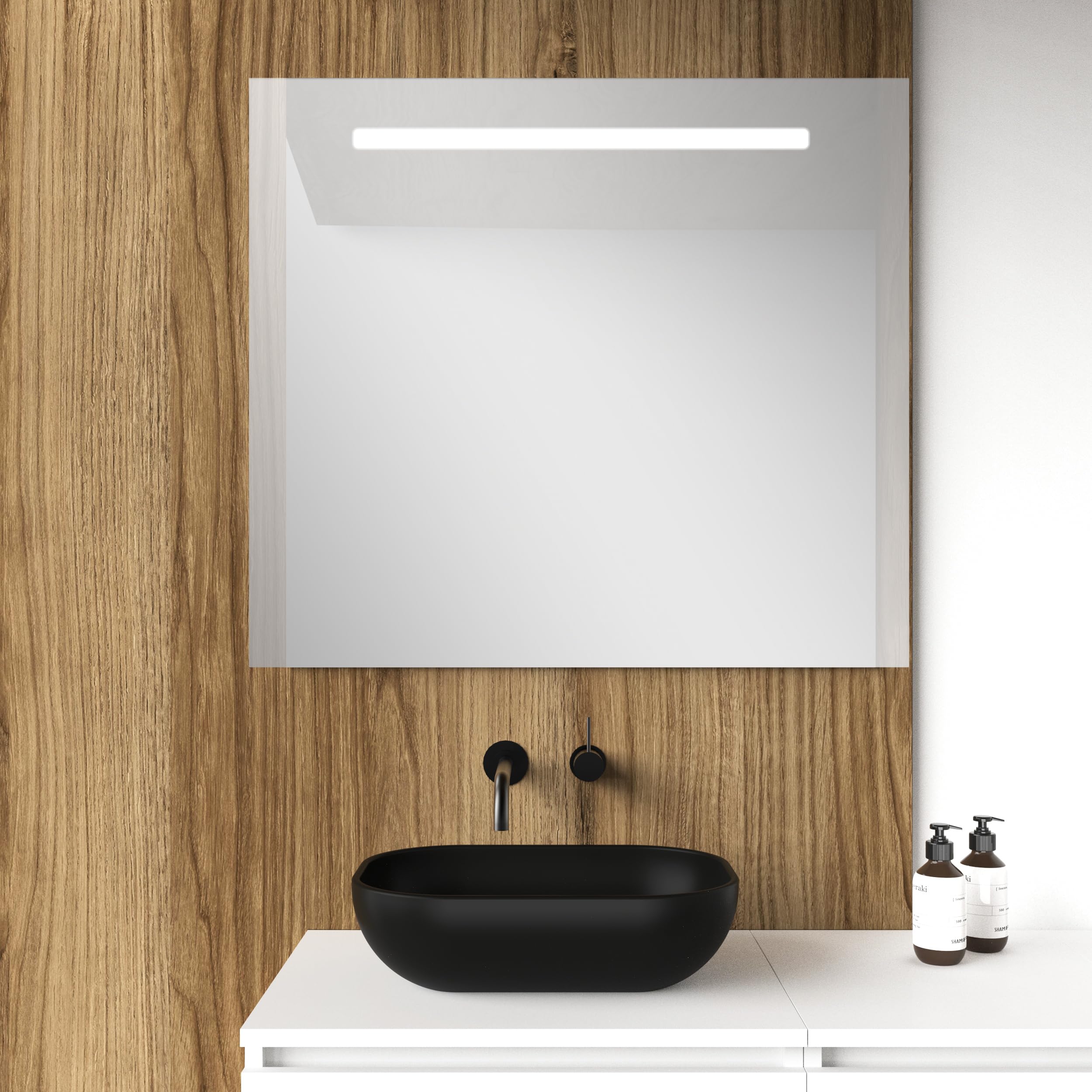 Baikal Espejo de Baño Rectangular | 90 x 80 cm | LED Frontal | Espejo con luz | Espejo con LED.