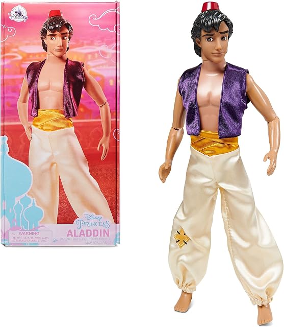Disney Store Official Aladdin Classic Doll for Kids, 32cm/12, Fully Posable Toy with Moulded Hair and Hat - Suitable for Ages 3+