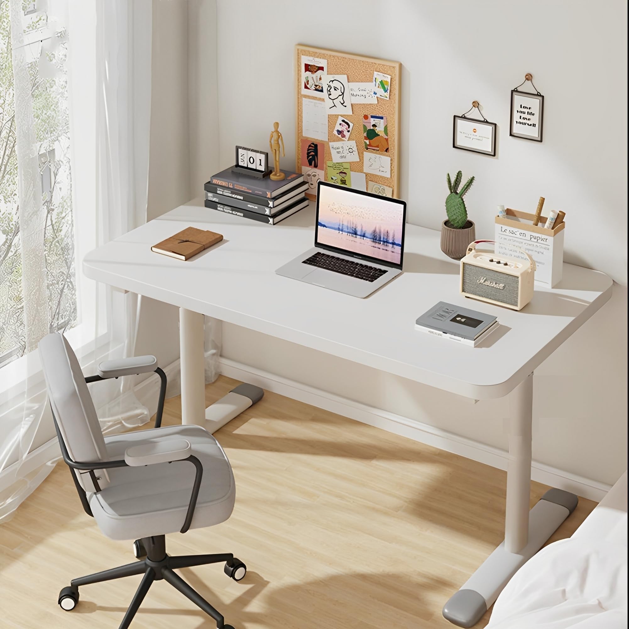 Amazon | Hoshinoi デスク 勉強机 PCデスク 学習机 固定式 高さ