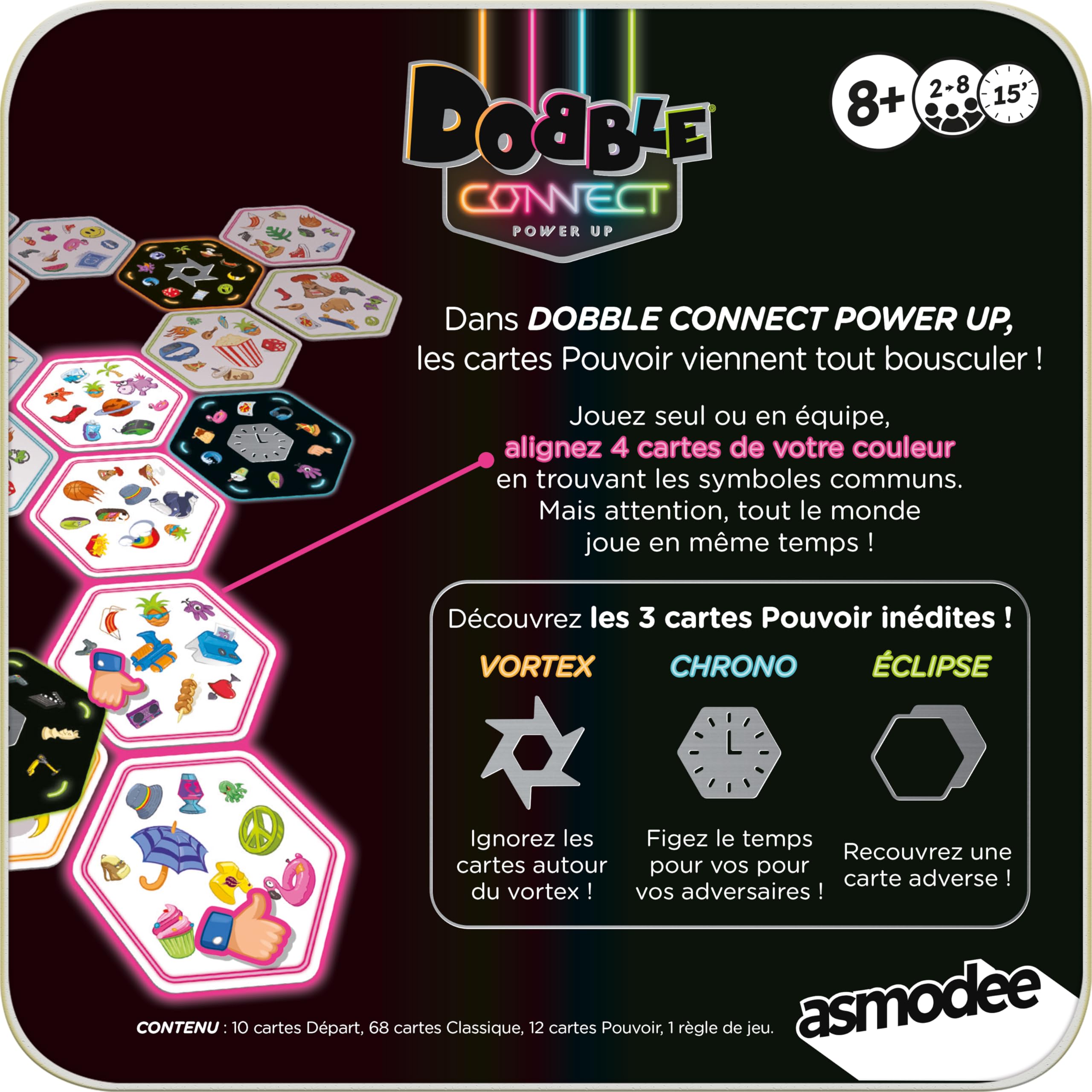 Asmodee - DOBBLE Connect Power Up - Gioco d'atmosfera e di osservazione - Gioco di squadra - 8 Anni - 2-8 Giocatori - 15 Min - Versione Italiana