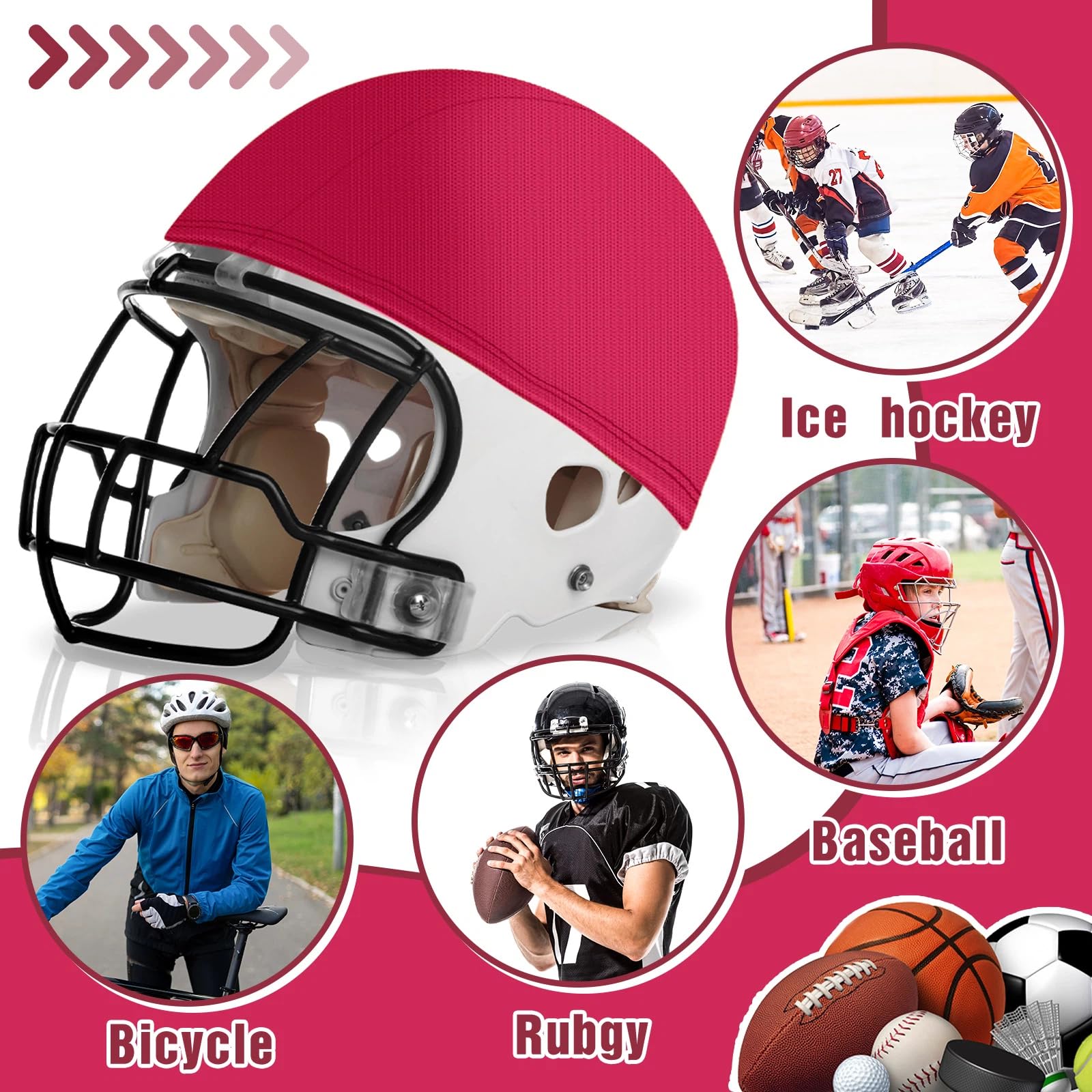 Ramede Housses de casque de football pour entraînement - Pour jeunes et adultes - Accessoires d'entraînement de football et de hockey - 26 cm de diamètre