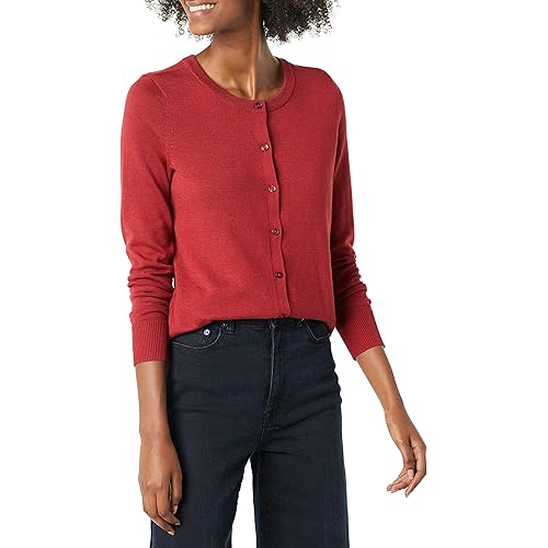 Amazon Essentials Women's Lightweight Crewneck Cardigan Sweater (Available in Plus Size)