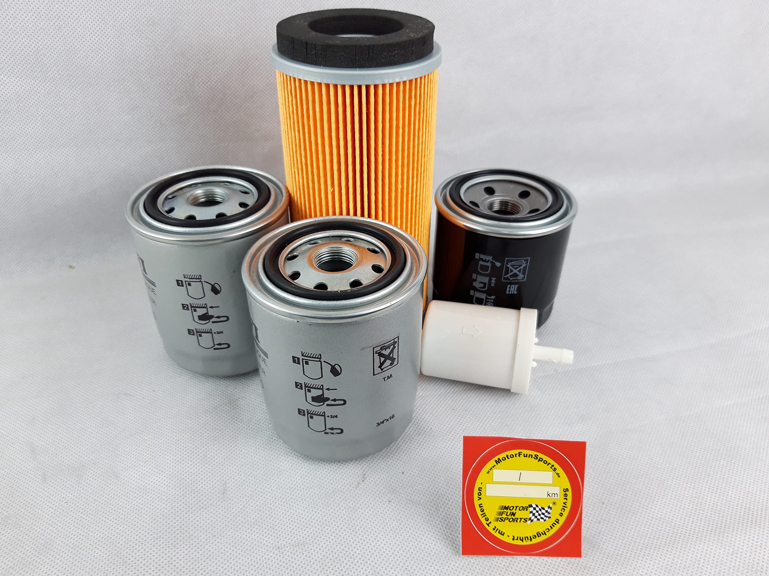 Set filtro (grande) compatibile con Kubota F 2560 filtro olio, filtro aria, filtro carburante, filtro idraulico