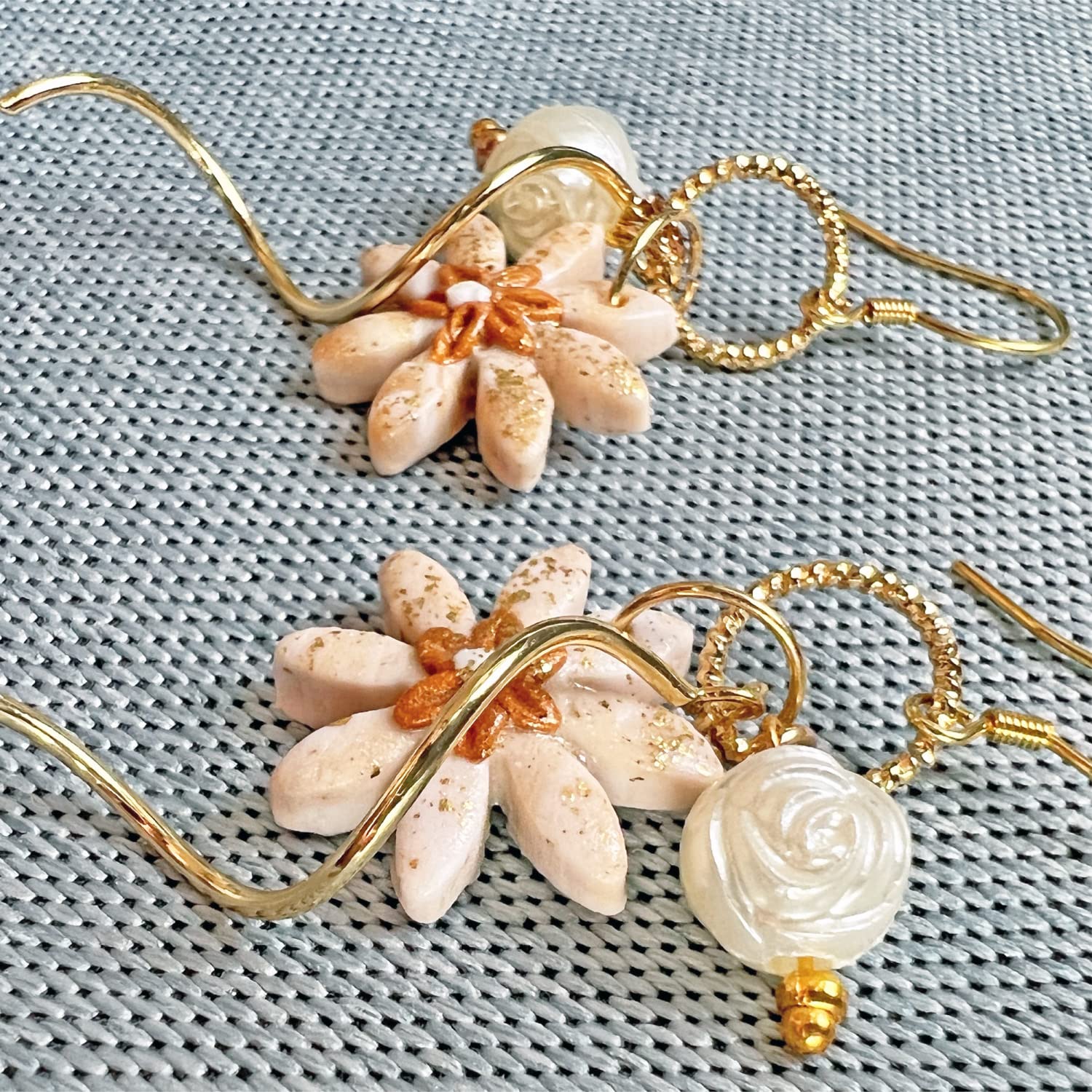 Orecchini Margherita Donna Argento 925 Fiore Orecchini Handmade Originale Pendenti Gioielli per Ragazza Anallergici Ideale Regalo per Donna Bambina