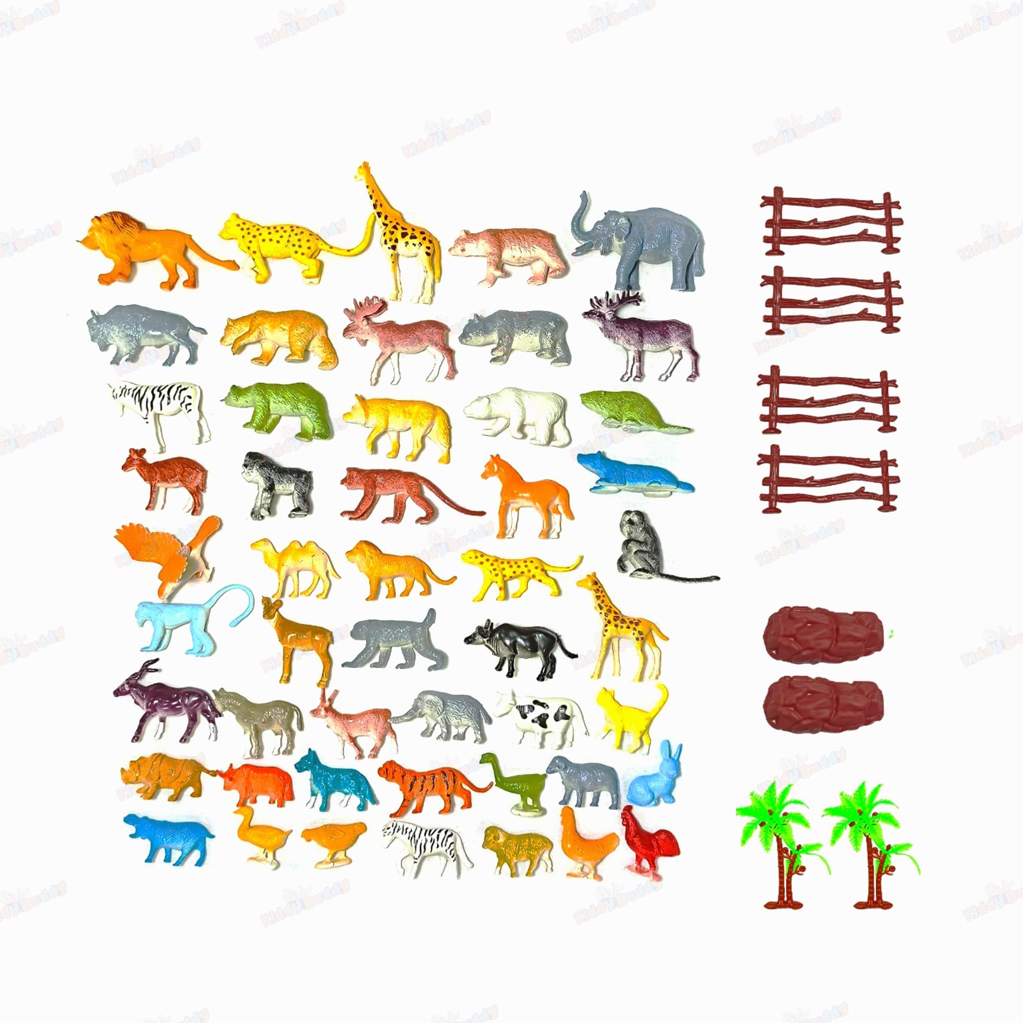 KiddyBuddy 58-Piece Mini Farm and Wild Safari Animals Toy Set - Assortment of Miniature Vinyl Toy Animal Figurines for Kids and Toddlers - Includes Elephants, Tigers, Farm Animals,and More! (B0B65FMQ5M) Amazon Price History, Amazon Price Tracker