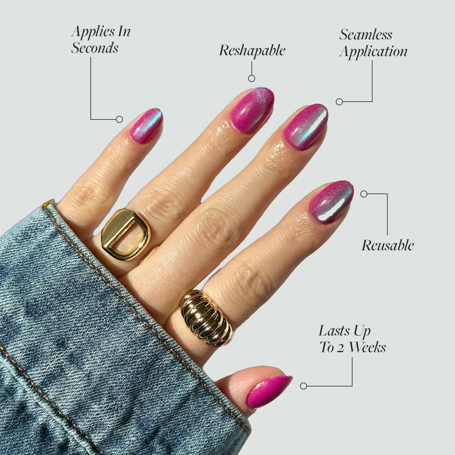 Amazon.com: Glamnetic Press On Nails - Berry Fizz | Short Oval