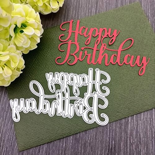 Miniatura 3 de Accfore - Juego de 6 troqueles para hacer tarjetas, troqueles de corte de feliz cumpleaños, suministros para hacer tarjetas, troqueles para hacer