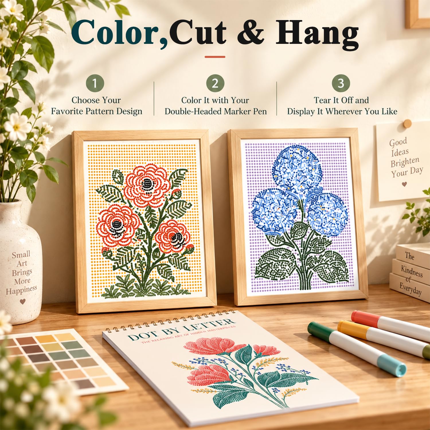 Dot by Letter Coloring Book - Stress Relief Art -7
