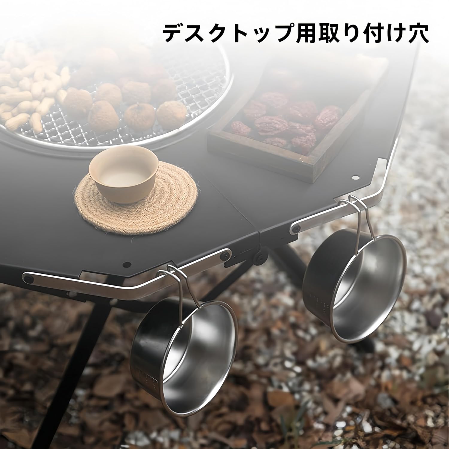 バーベキューテーブル 4〜6人用 八角形グリル bbq テーブル 焚き火 コンロ 耐熱 防錆仕様 コンパクト 軽量 囲炉裏 (黒です