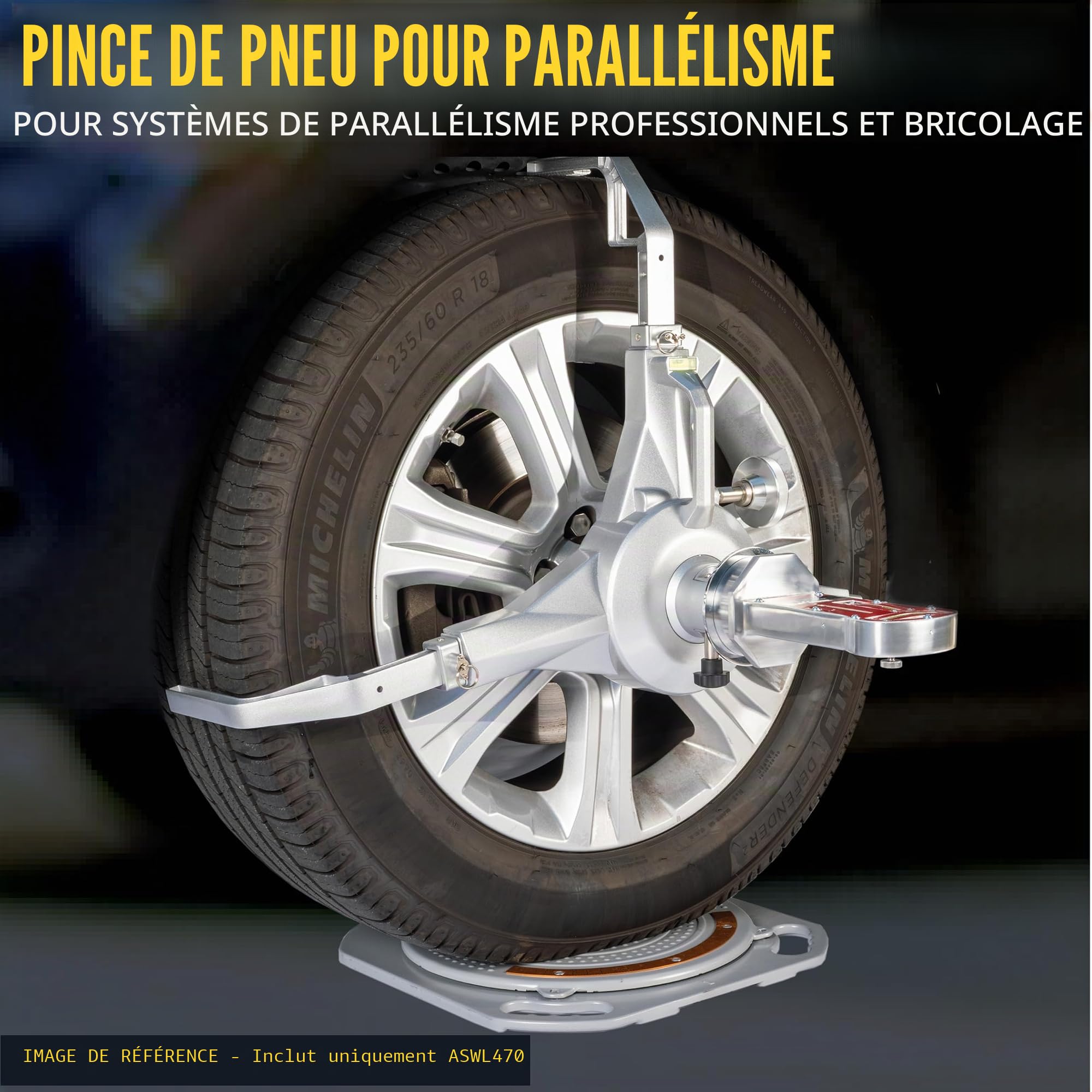 Pince de Calibrage Alignement Roues avec Plaque Magnétique - Barre pour Réglage Parallélisme DIY 47-110cm