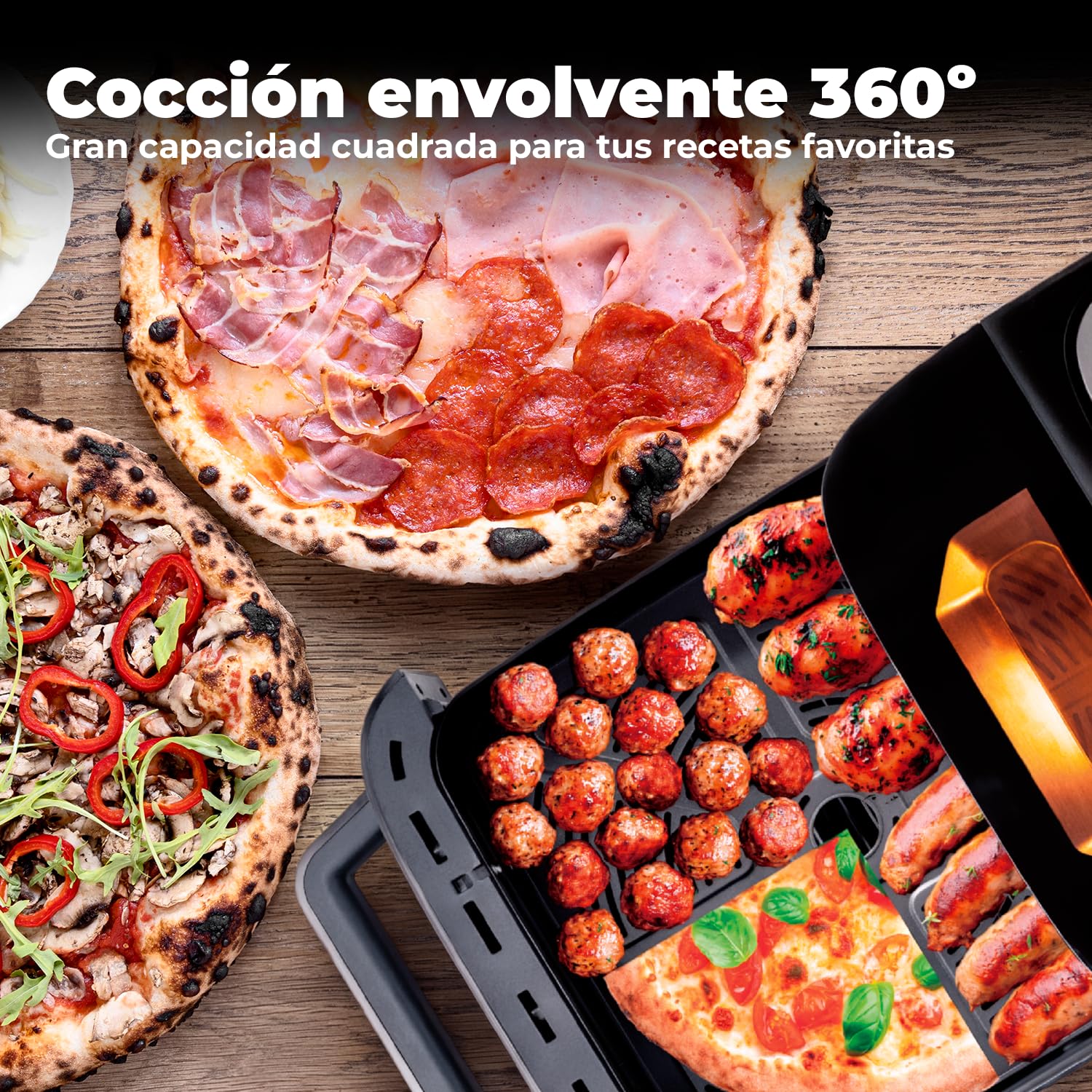 FAGOR Naturfry SmartCrust podwójna rezystancja frytkownica powietrzna, moc 2200 W, pojemność 7 l, ekran dotykowy LED, 10 wstępnie ustawionych menu, regulacja temperatury 40-230 stopni Celsjusza