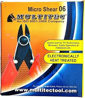 MULTITEC 06 Micro Shear | Cut Wires from 0.8 mm to 1.4 mm | Wire Cutter | Alloy Steel | Long Handle | Pack of 10
