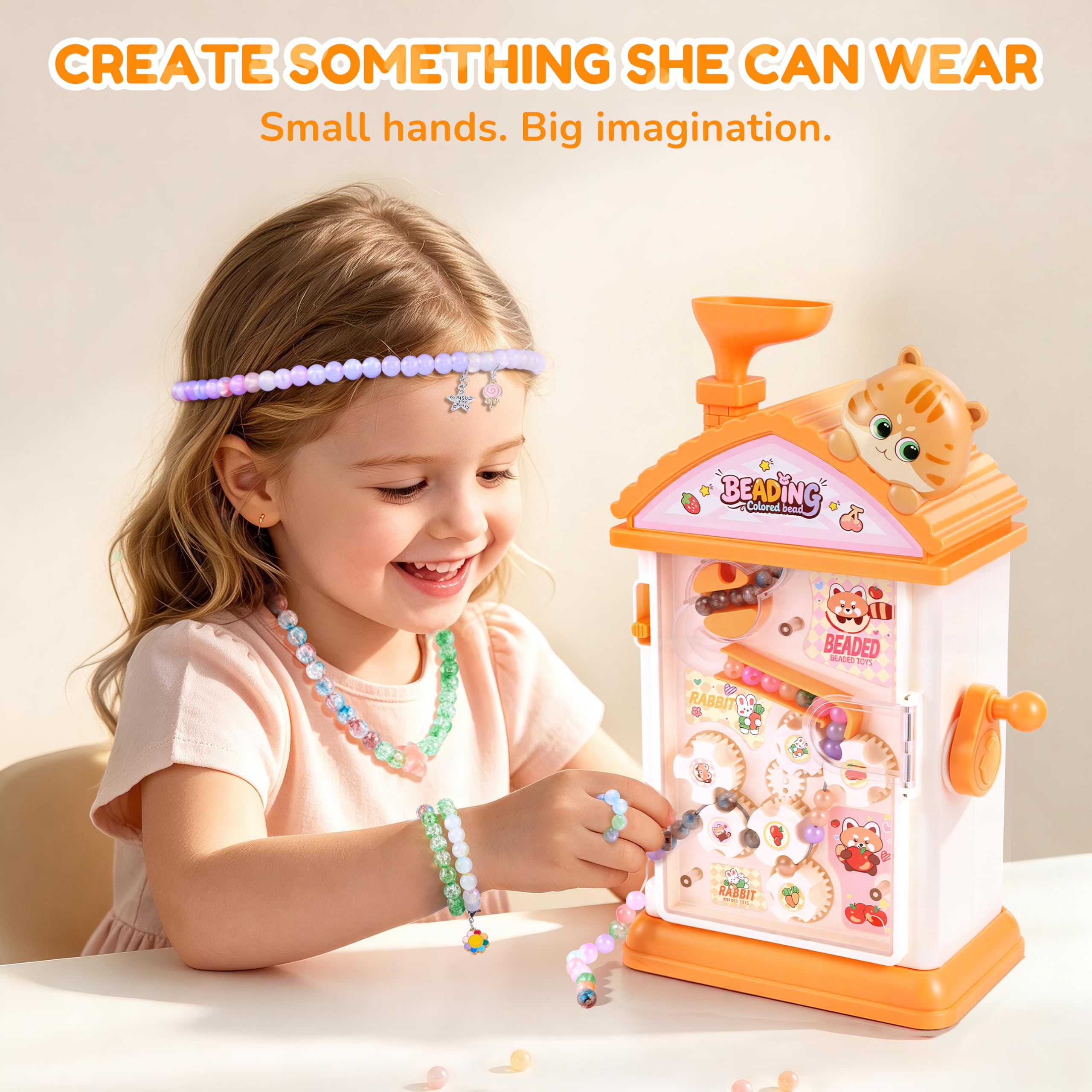 NAOIY Kit de fabrication de bracelets pour filles – Machine à tourner les perles à manivelle