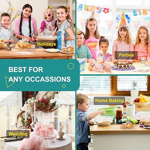 Miniatura 7 de 240 bolsas de celofán transparente de 4 x 6 pulgadas, bolsas de celofán para golosinas, bolsas de plástico OPP con 240 lazos giratorios, buenas para