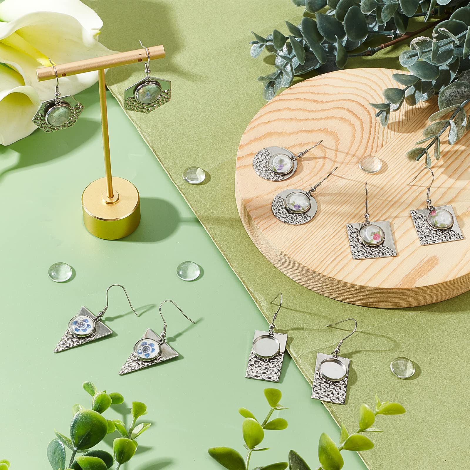 20Pcs Earrings Wire Hooks Blanks, 16mm 20Pcs Earrings Wire Hooks Blanks, 16mm
