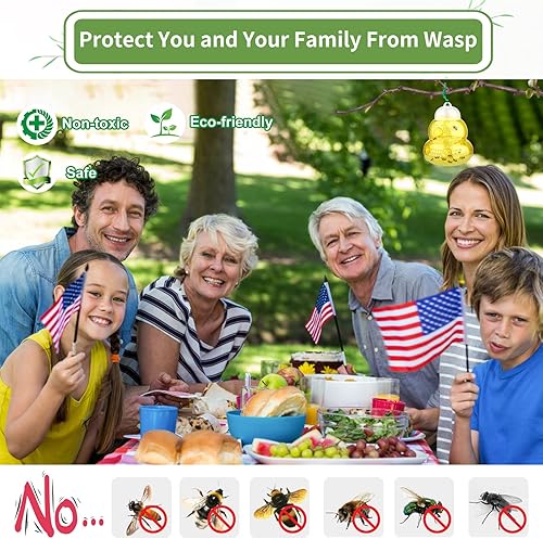 Miniatura 2 de Trampa para avispas para colgar al aire libre, trampa para avispas, atrapador de abejas, disuasorio de avispas al aire libre, atrapador de insectos