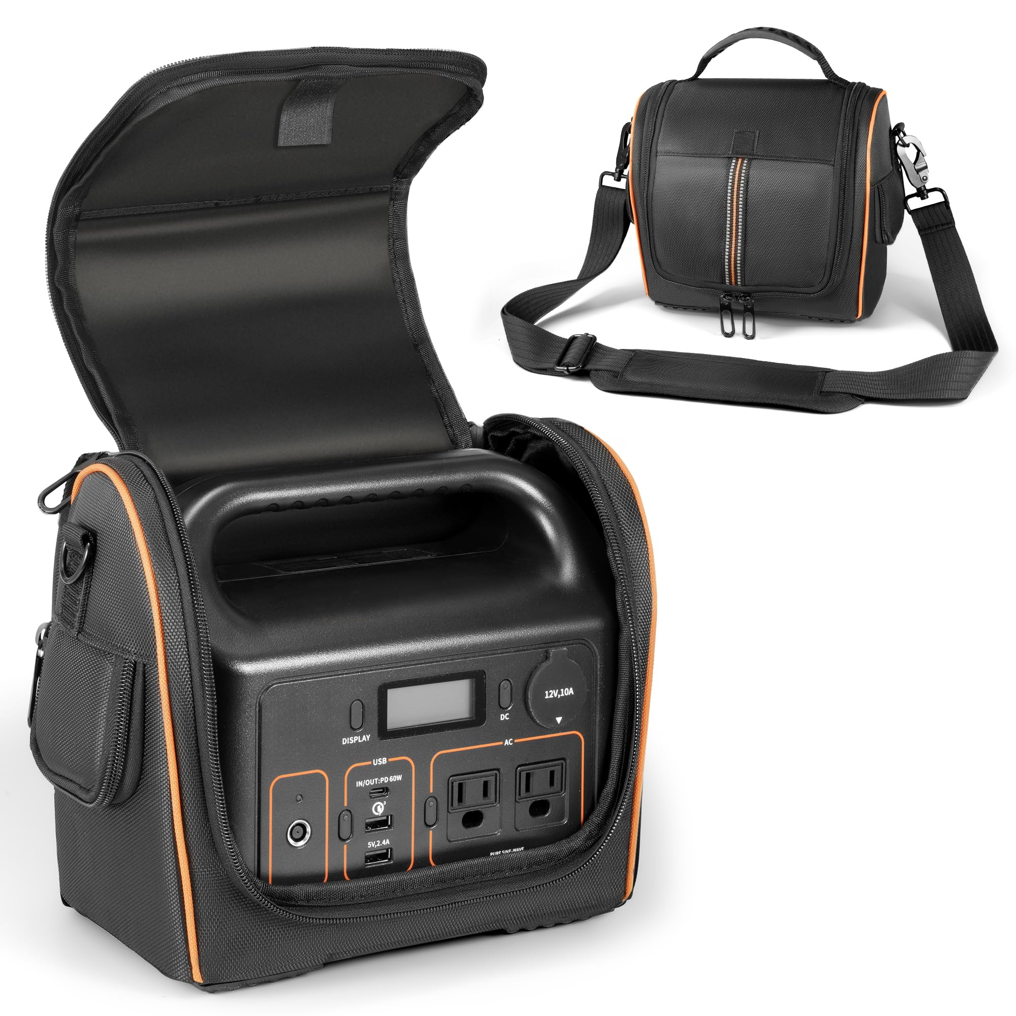 EUGOOCX Portable Power Station Carrying Storage Bag Compatible with Jackery Explorer 300, Travel Protective Case with Windows Design for Camping, Hiking, Home Use