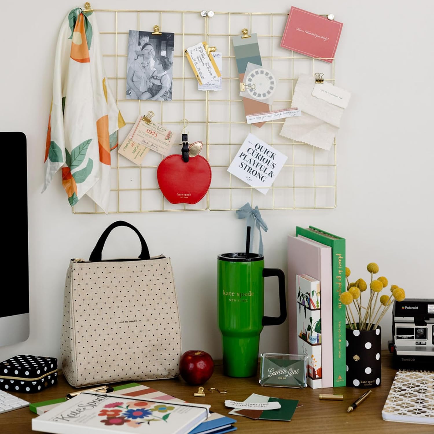 kate spade new york 40 Ounce Tumbler with Handle and Straw, Cupholder Friendly, Double Wall Stainless Steel Insulated Cup, Green - Image 6