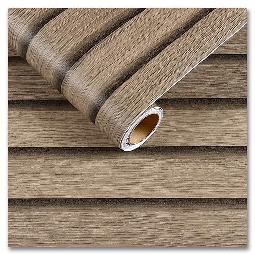 CRE8TIVE 12"x354" Wooded Slats Wood Contact Paper Brown Wood Wallpaper