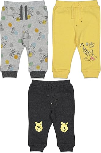 Disney Classics Winnie The Pooh Tigger Eeyore Piglet Dumbo Patch Thumper Bambi Paquete de 3 pantalones para recién nacidos hasta niños pequeños