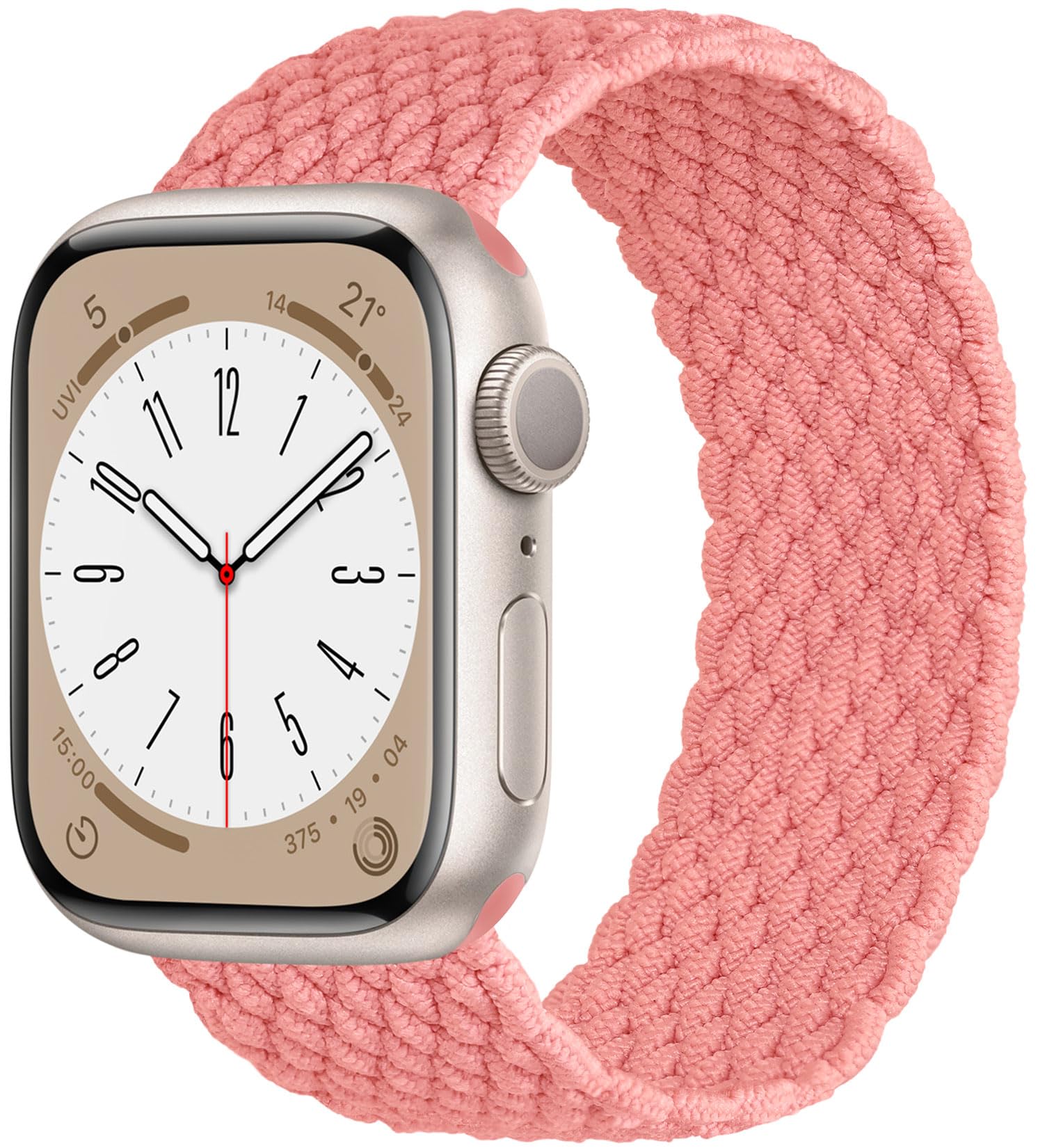 Elastic Band Compatible with Apple Watch Band Series 11/10 42mm, 9/8/7 41mm, 6/5/4 40mm for Women Men, Nylon Stretchy Braided Solo Loop Sport Strap for iWatch SE 1/2/3, S Starlight — view 24