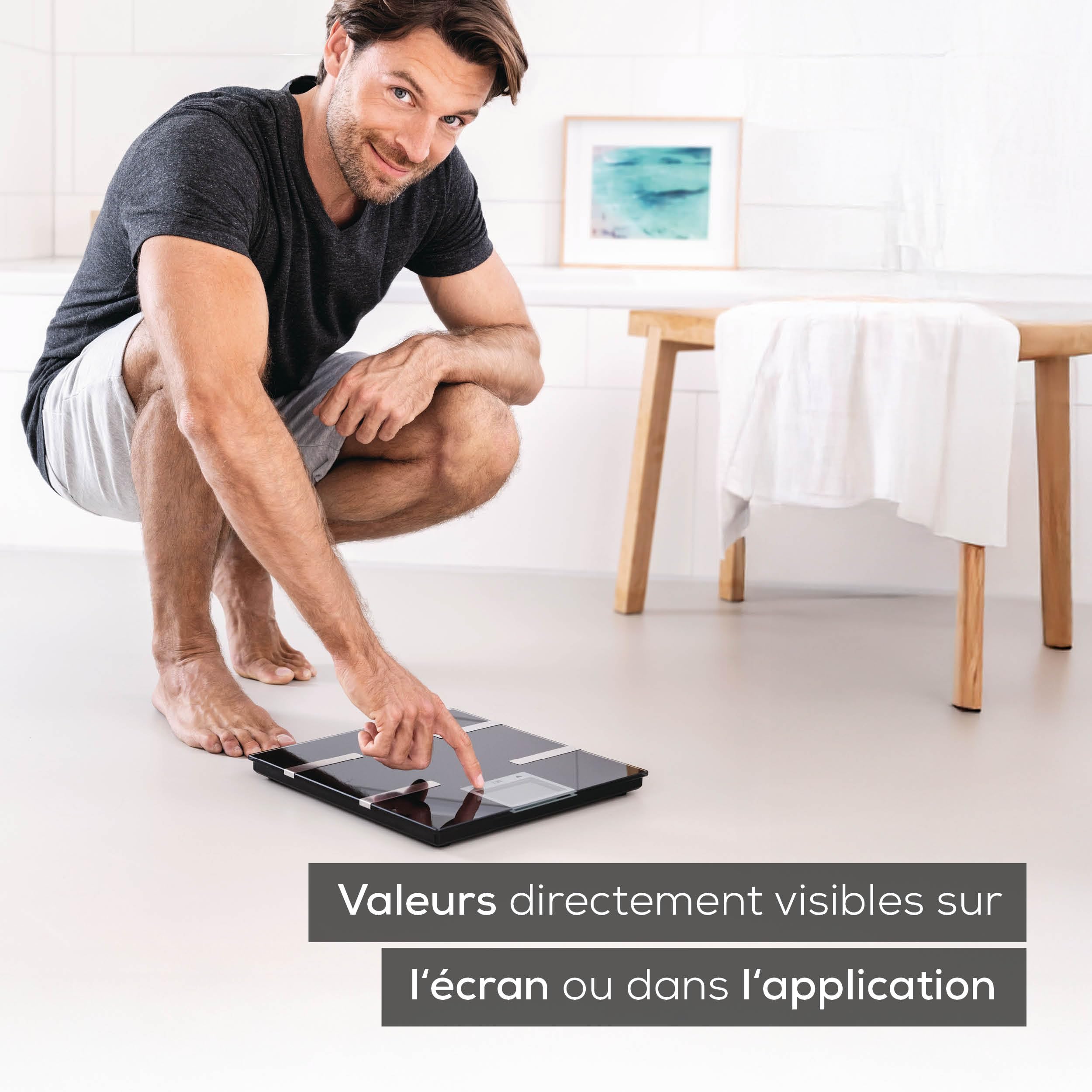 Beurer BF 720 Balance connectée Bluetooth avec APP, mesure poids, masse graisseuse, masse musculaire, besoins caloriques, noir