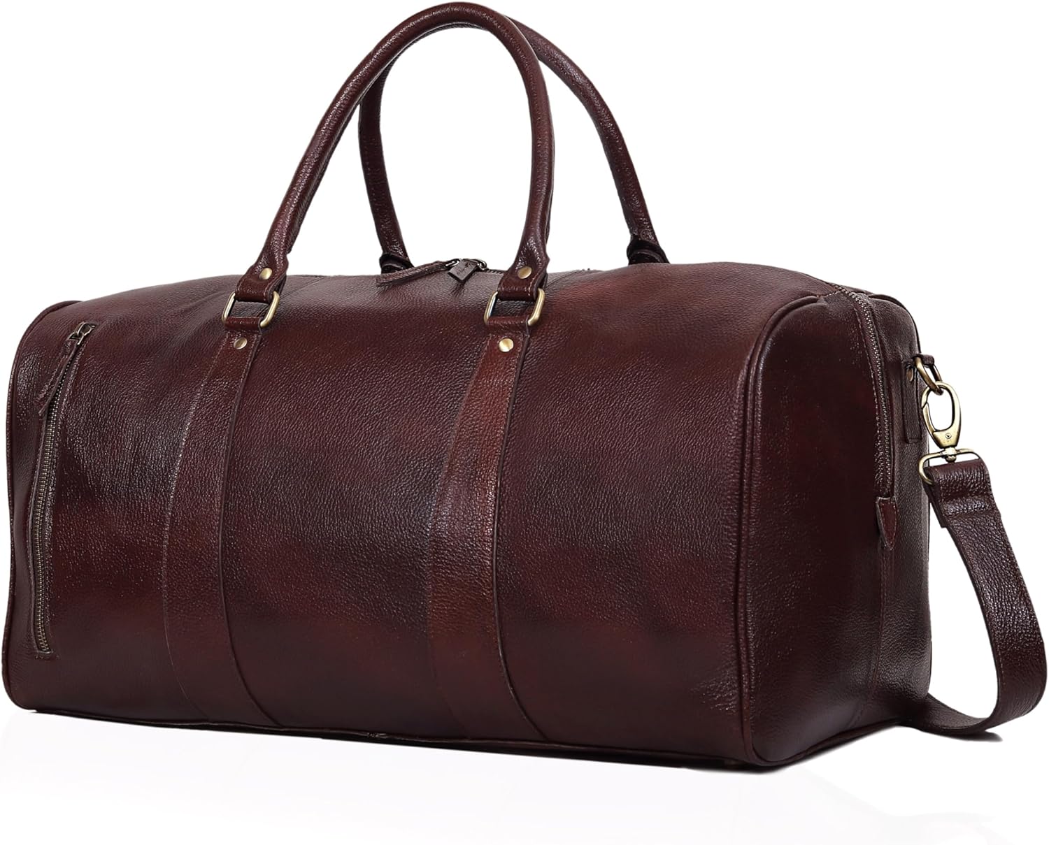 Leather Farm Travel Duffel Bags for Men & Women - Premium 21" Mens Weekender Overnight Leather Gym Bag, Carry-On Luggage with Spacious Compartments, Stylish Duffel Bag for Aeroplane, Sports & Trips - Image 9