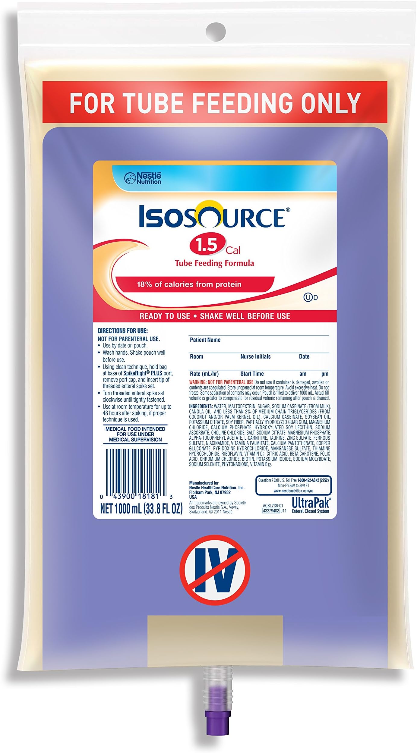Isosource 1.5 Cal Nutritional Supplement (Isosource, 1.5 Cal, Spikeright, 1000 Ml) 2pk