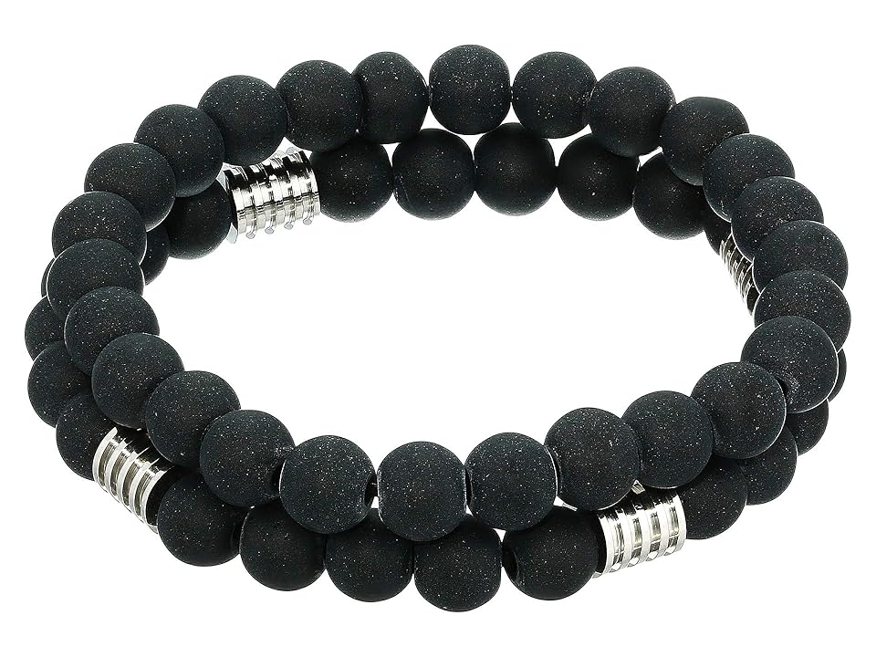 

Steve Madden Polished Bead Duo Bracelet Set in Stainless Steel (Black/Silver) Bracelet