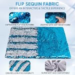 Weighted Lap Pad, 5lbs 18" x 22", Weighted Lap Blanket for Kids and adults, Easy to Maneuver Sequins, Good Gift for Kids, Teens and Adults (Blue and Silver)