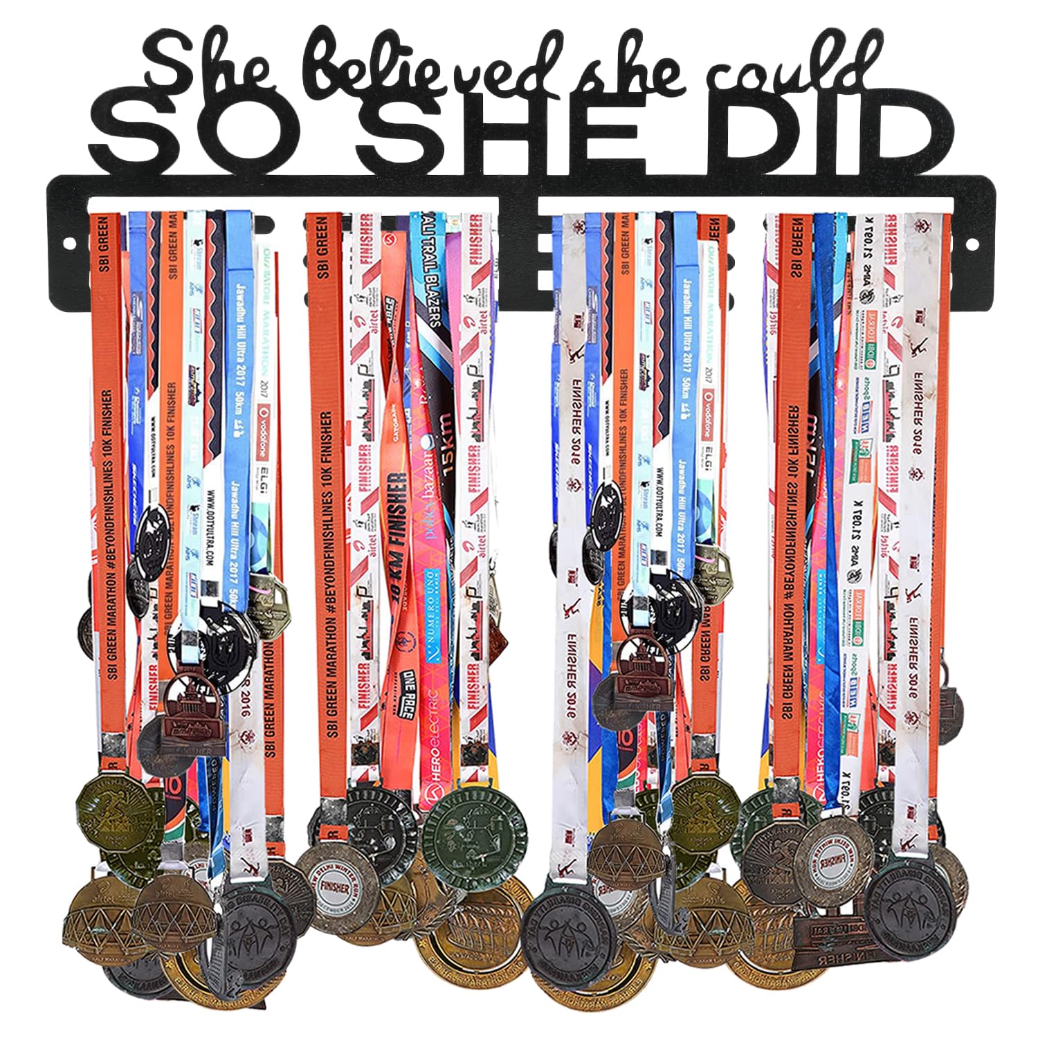 Sehaz Artworks Medal Hangers for Wall | Medal Holder for Wall | Medal Display Case | Wall Mount Medal Frame Holds Upto 24-30 Medals Black