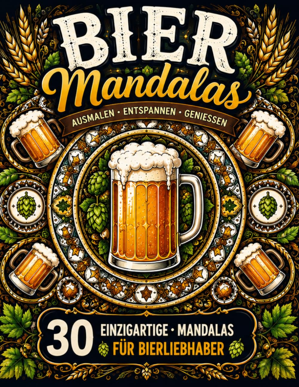 Bier Mandalas: 30 einzigartige Mandalas für Bierliebhaber