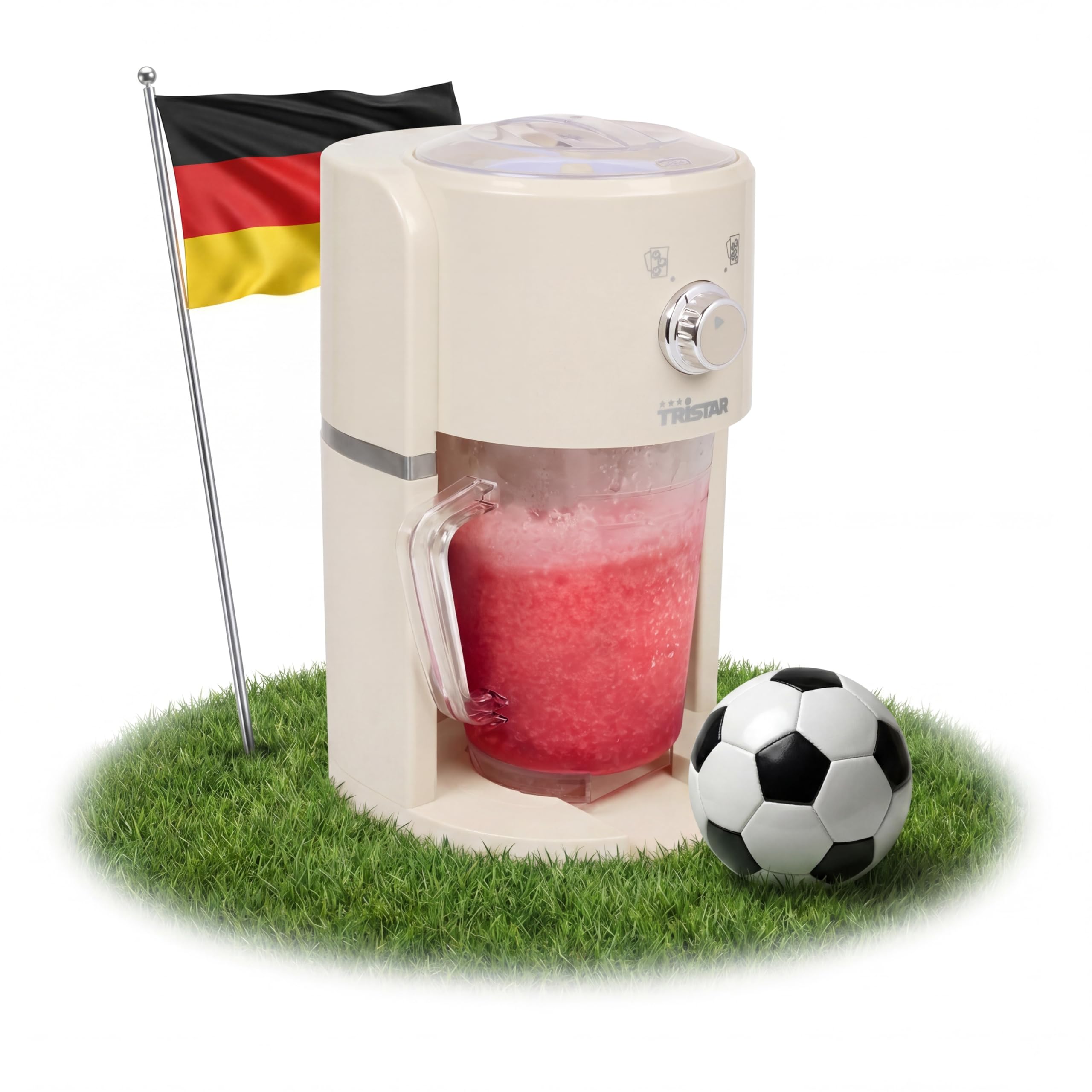 Tristar Slush-Maschine - 2 Größen Crushed Ice - 250 g pro Minute - 1,1 L Kanne - 600 ml Eisfach - KD-7310
