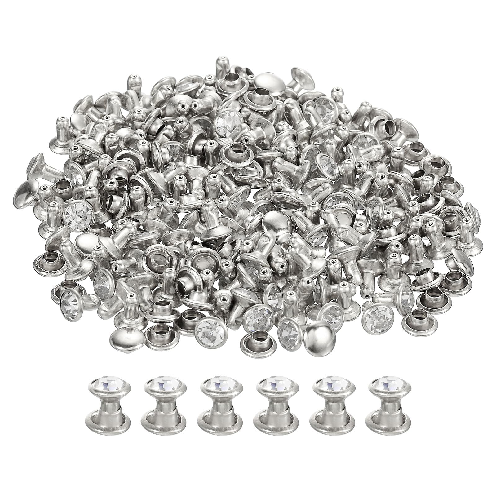 QUARKZMAN Gemme in Acrilico Piatte rotondo, 8mm SS40 Gemme Cristallo Piatte Bianche per Artigianato Abbigliamento Scarpe Decorazioni Fai da Te Regali 100Pz