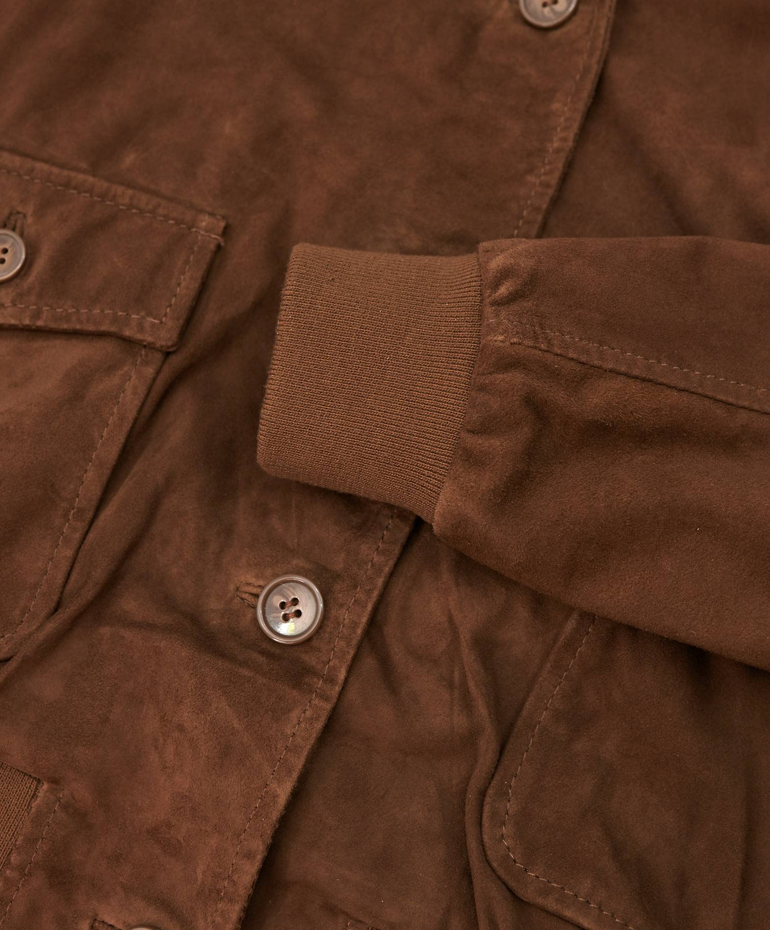 D'Arienzo Bomber in Pelle Scamosciata Colore Beige Donna Giubbotto con tasconi Vera Pelle Faty
