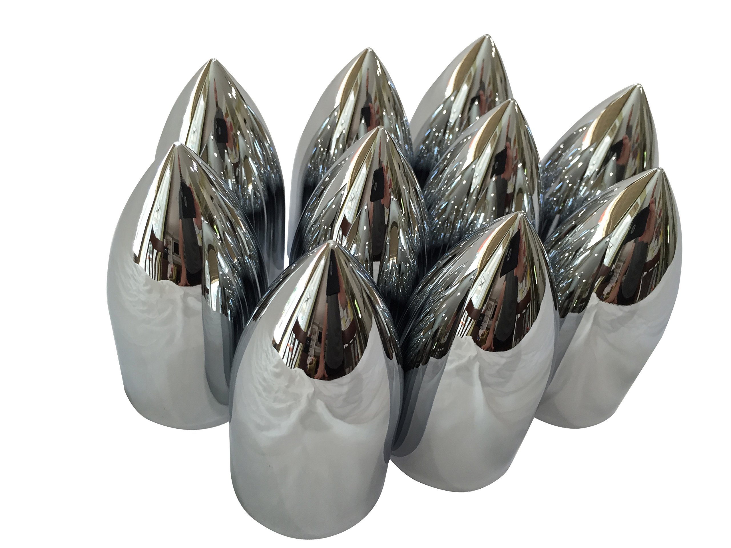 Buy 20 Pack of 33mm Lug Nut Cover Chrome Plastic Bullet War Head Style Screw On for Commercial