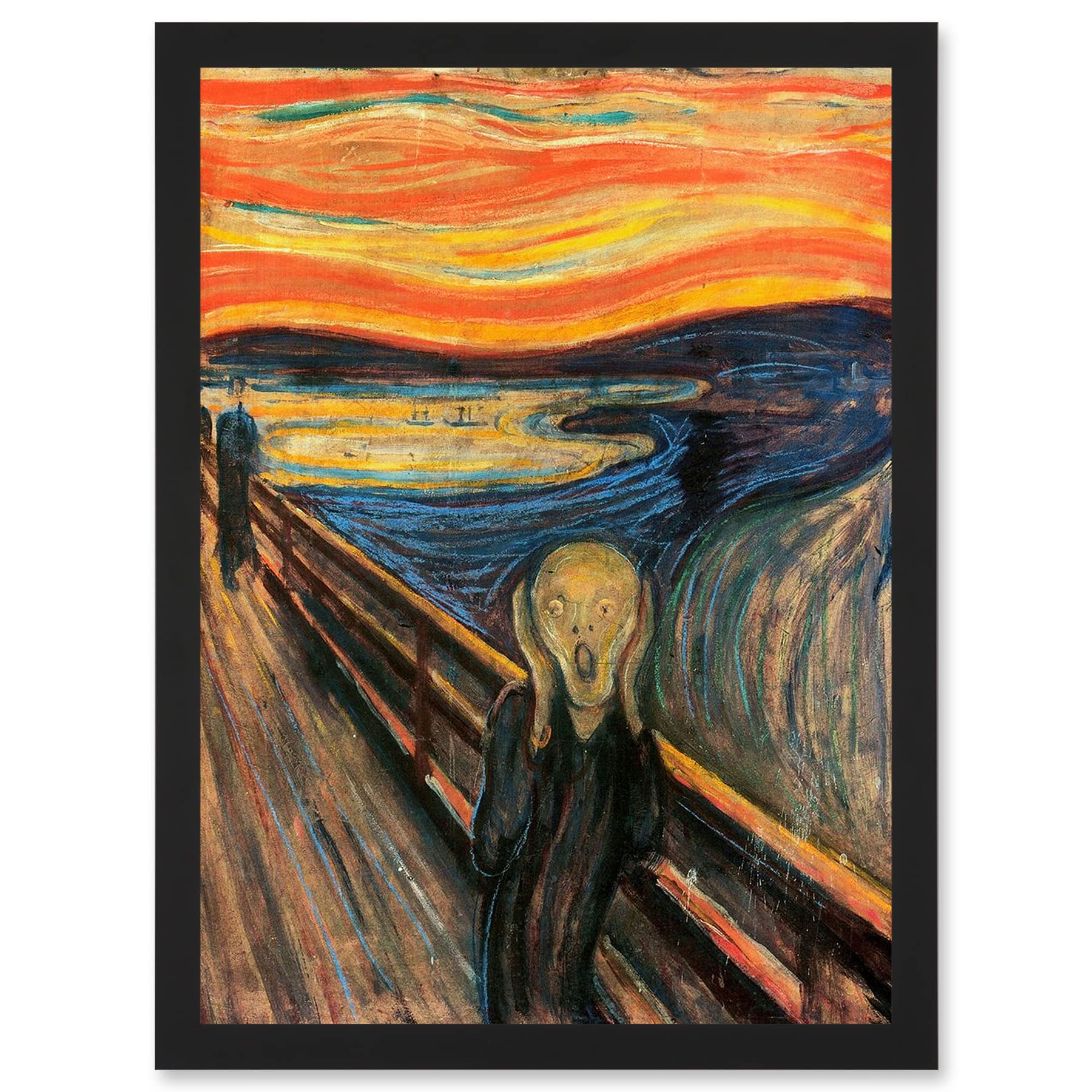 Artery8 Edvard Munch The Scream Classic Old Master Fear A4 Artwork Framed Wall Art Print