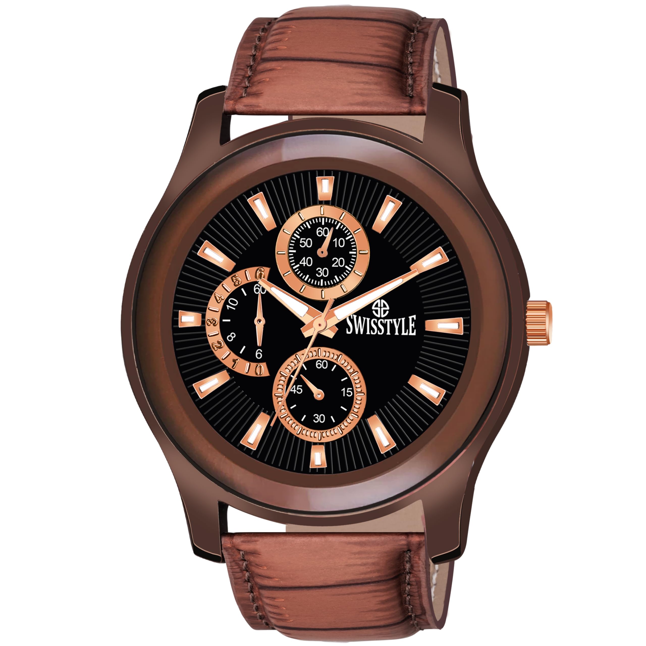 SWISSTYLE Chrono Look Brown Dial Analog Watch for Men (B0D2LN19LN) Amazon Price History, Amazon Price Tracker