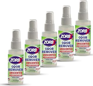 ZORBX Unscented Mini Odor Eliminator Spray – Used in Hospitals & Healthcare Facilities | Advanced Trusted Formula | Tag Along, Lightweight and Travel-Friendly Odor Remover - 2 Oz Each [Pack of 5]