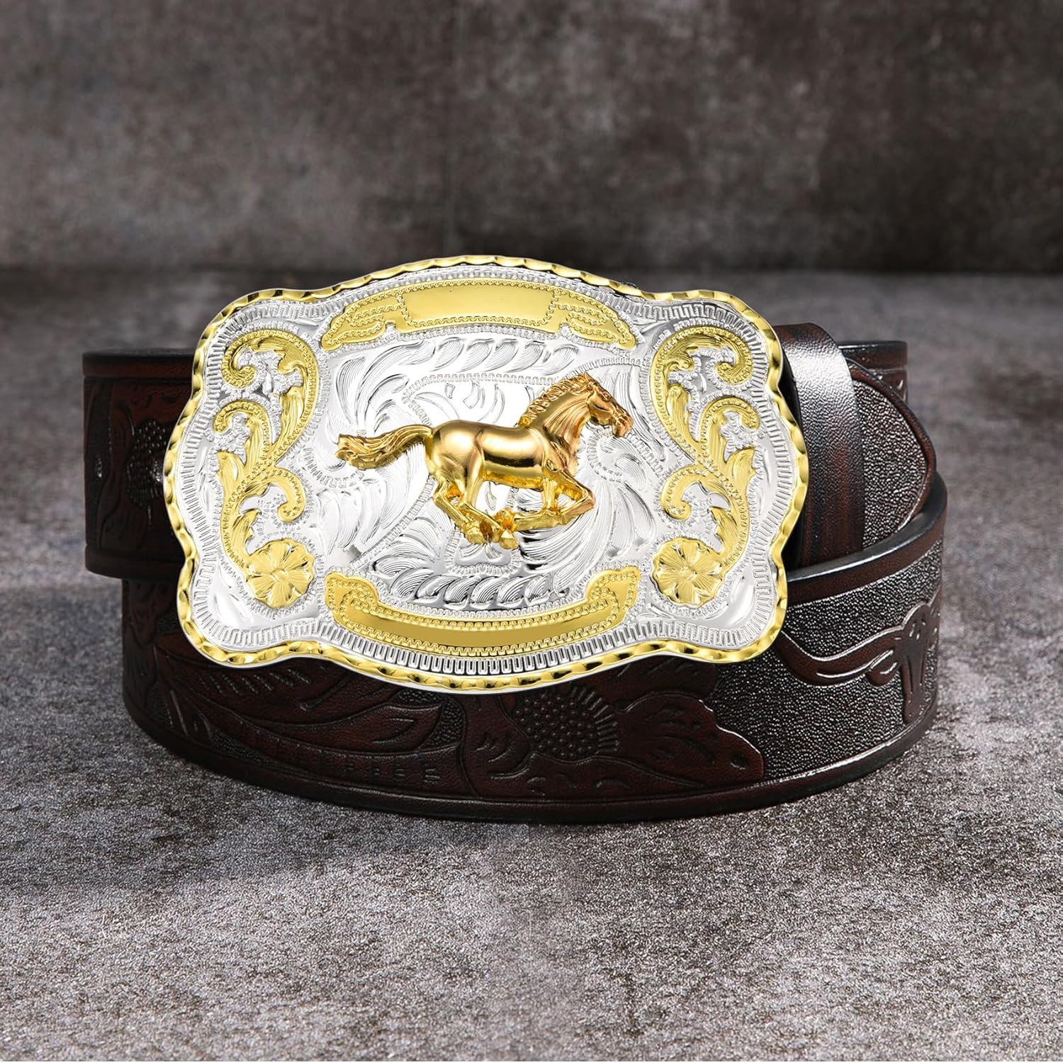 Western Grim/St Jude/Texas/Horse/Bull Belt Buckle for Men, Large American Belt Buckles Jeans Accessory - Image 3