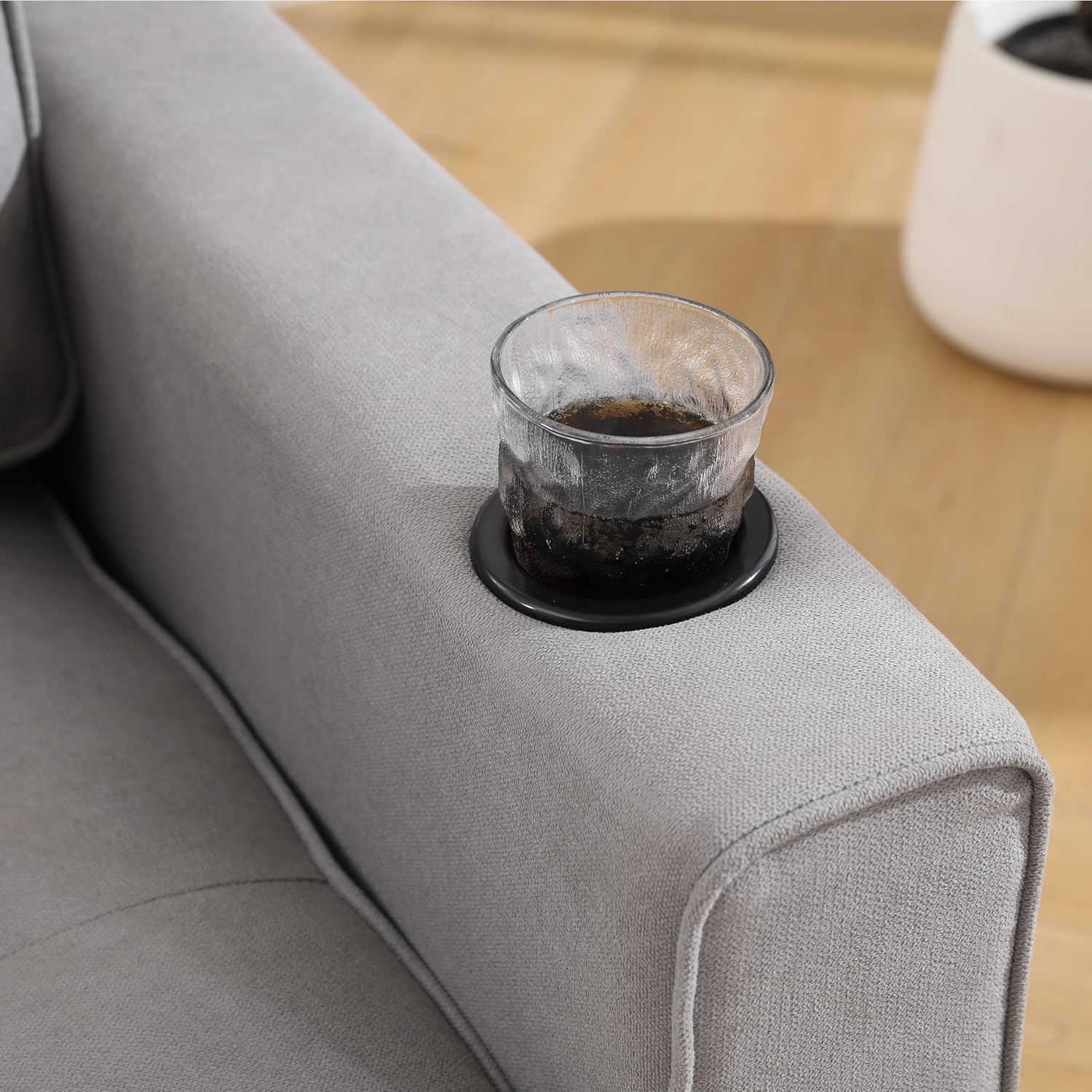 Convertible Sofa Bed, Folding Loveseat Sleeper Sofa Bed with Pillows,Fold Out Floor Couch with Cup Holder, Fabric Pull Out Sleeper Couch Bed for Living Room, Bedroom Lounge, Light Gary