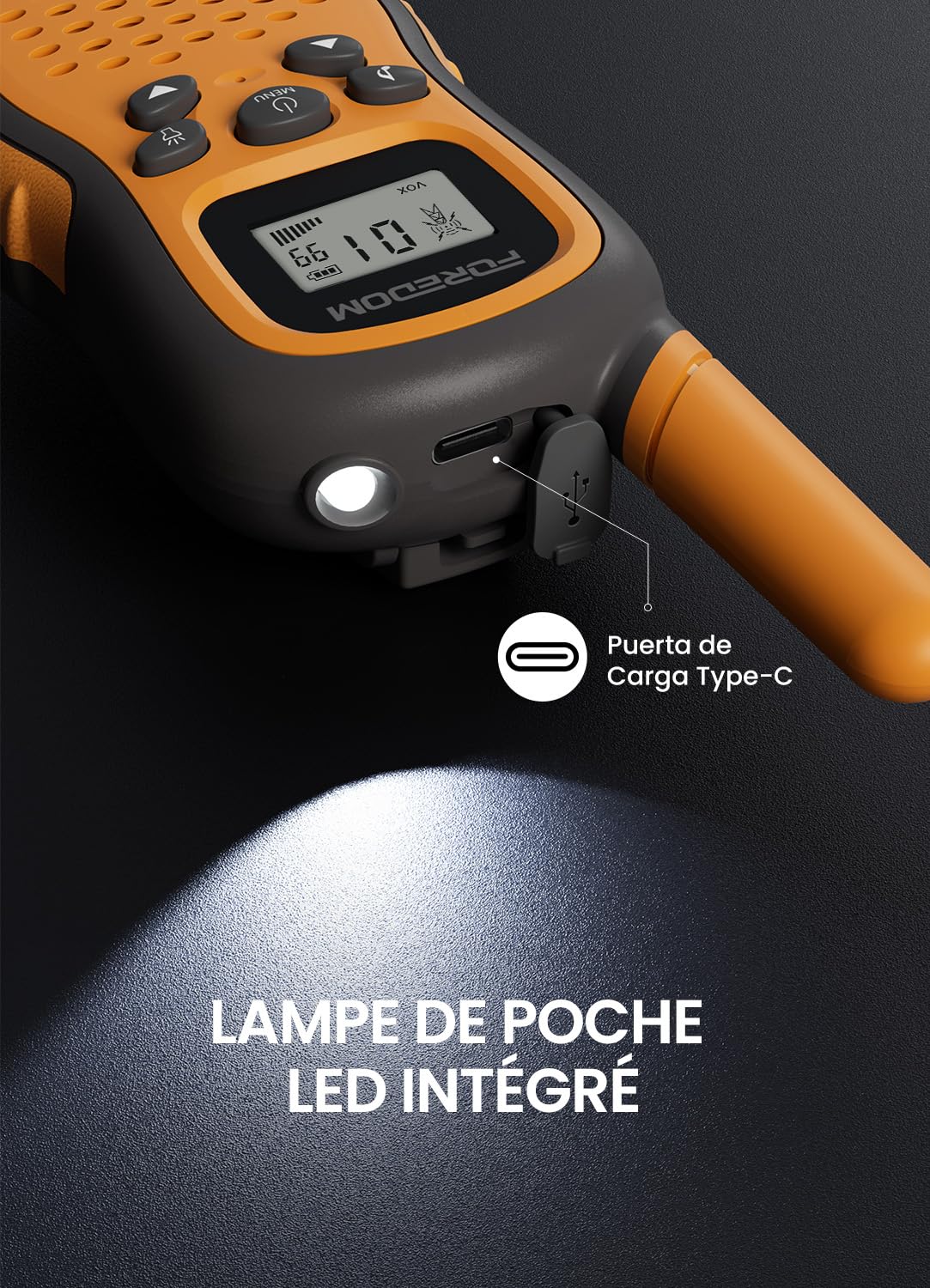 FOREDOM Talkie Walkie Enfants Rechargeable, Talkie-Walkie Longue Portée pour Garçons & Filles de 3-12 Ans avec Lampe, Lot de 3